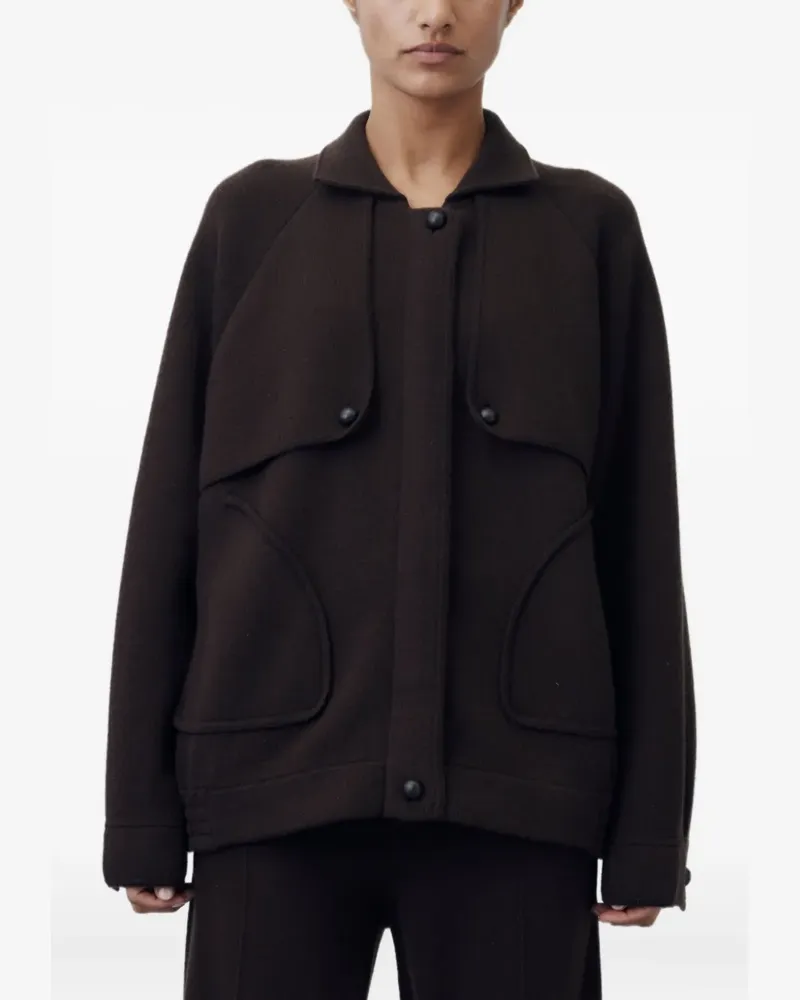 ALLUDE Filzjacke mit überschnittenen Schultern - Braun Braun
