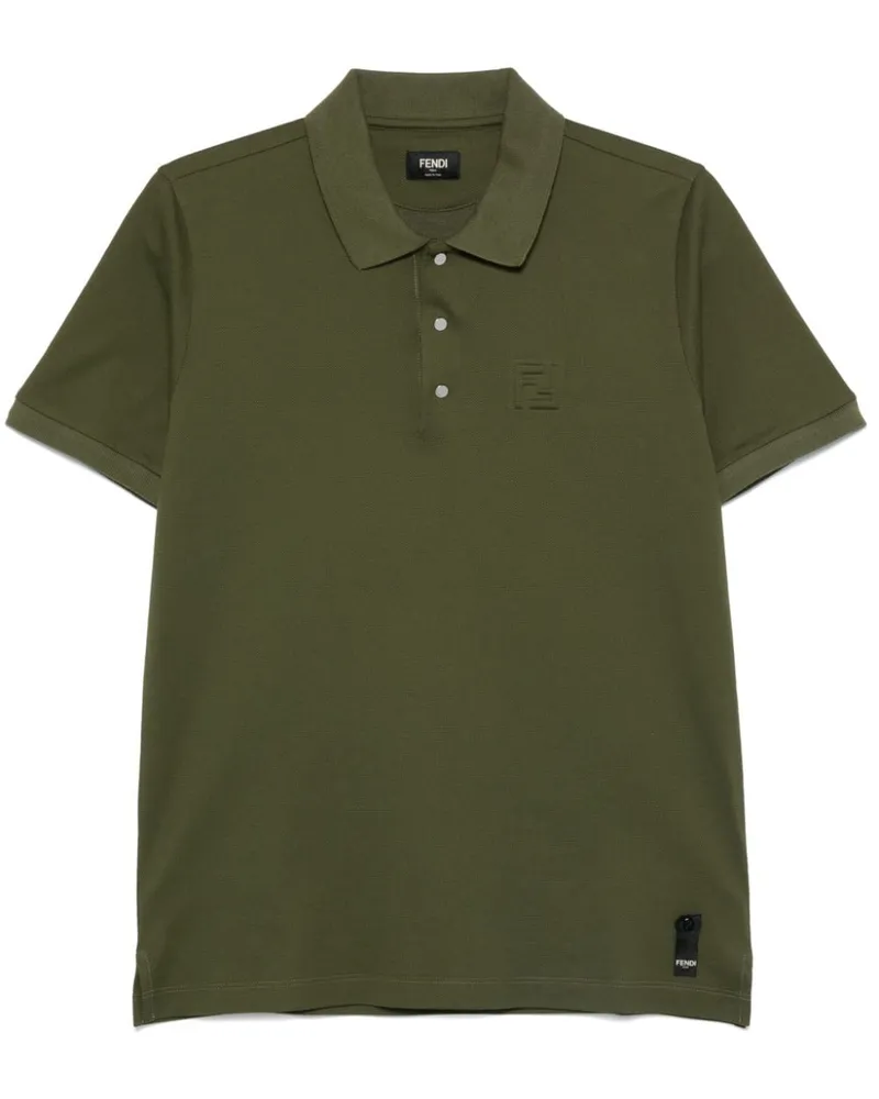 Fendi Poloshirt mit FF-Prägung - Grün Grün