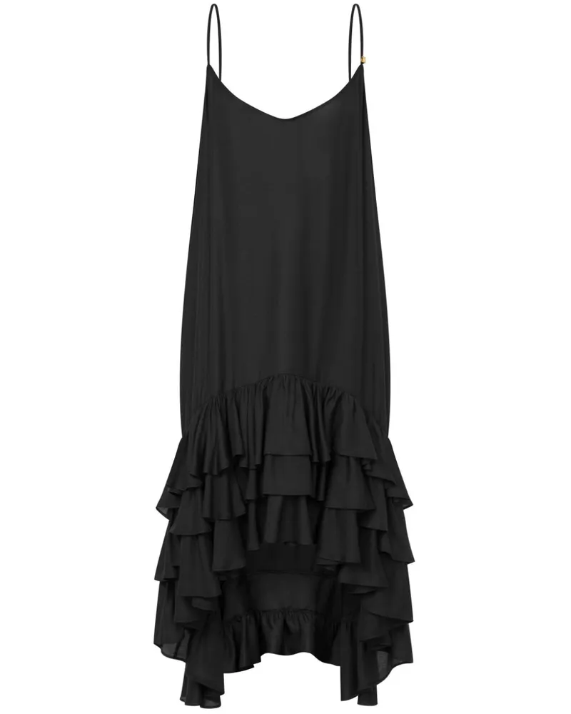 Moschino Gerüschtes Midikleid - Schwarz Schwarz