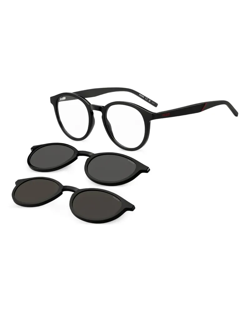 HUGO BOSS Sonnenbrille mit rundem Gestell - Schwarz Schwarz