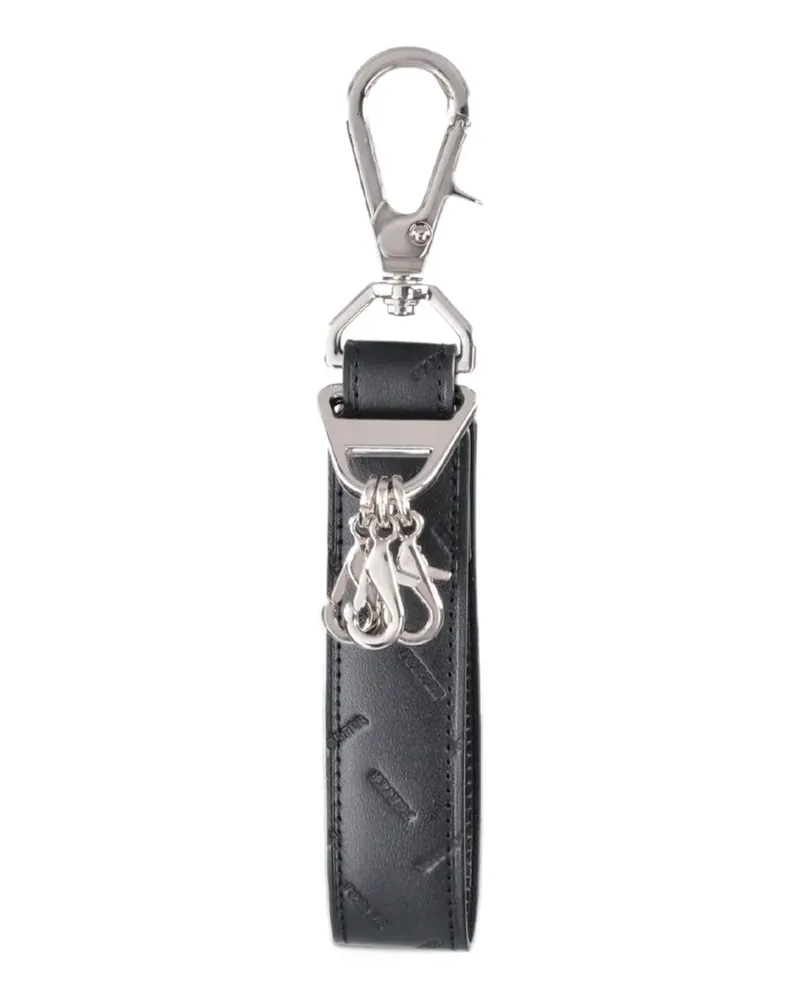 PORTER-YOSHIDA & CO logo-embossed leather keychain - Schwarz Schwarz