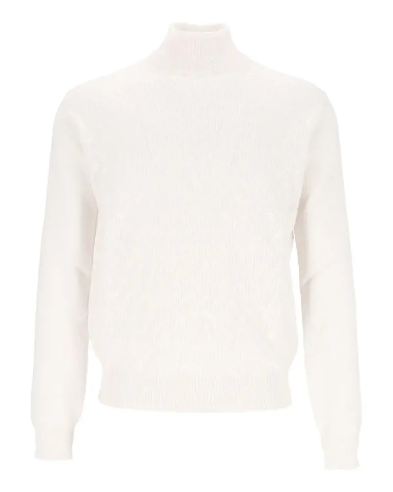 Corneliani intarsia-knit roll-neck sweater - Nude Nude