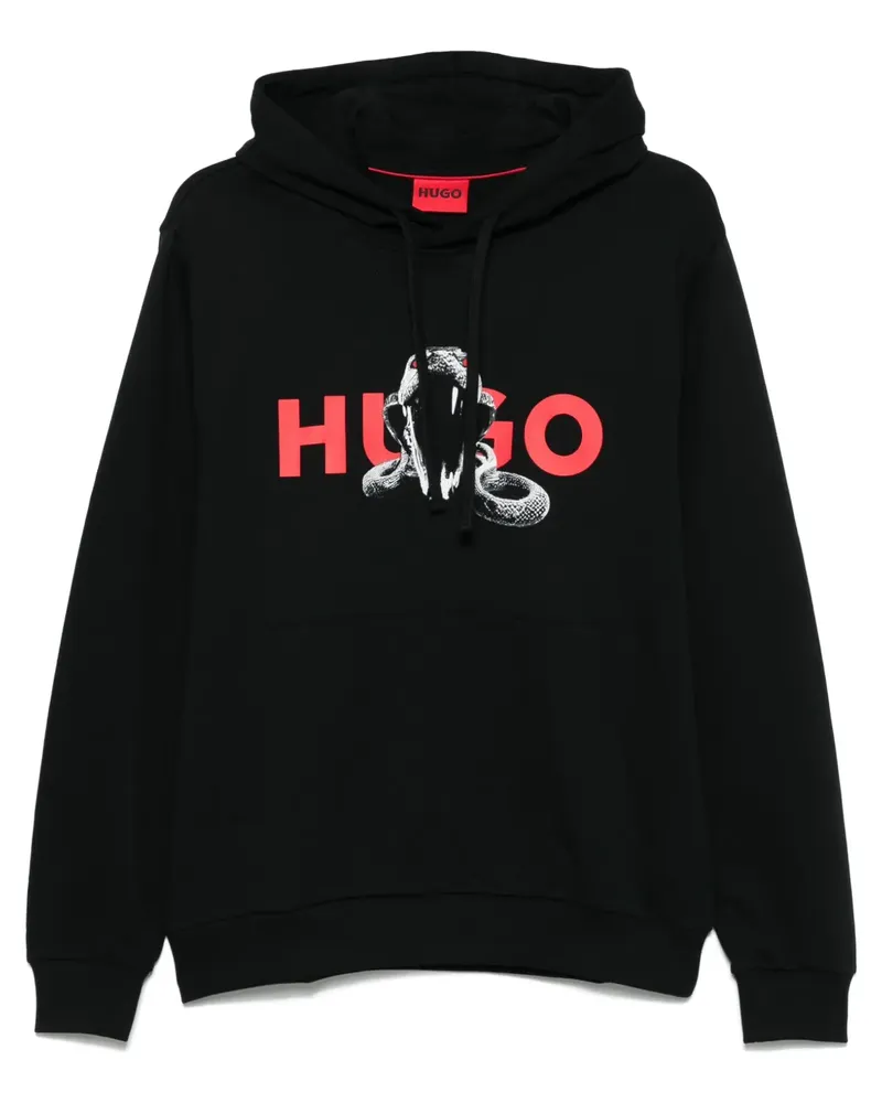 HUGO BOSS Hoodie mit Animal-Print - Schwarz Schwarz
