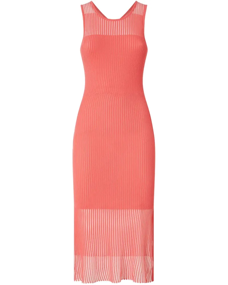 Pinko Geripptes Midikleid - Rosa Rosa