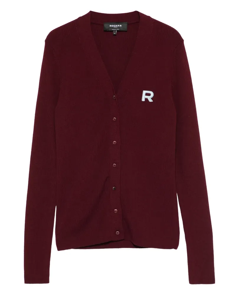 Rochas Cardigan mit Logo-Applikation - Rot Rot
