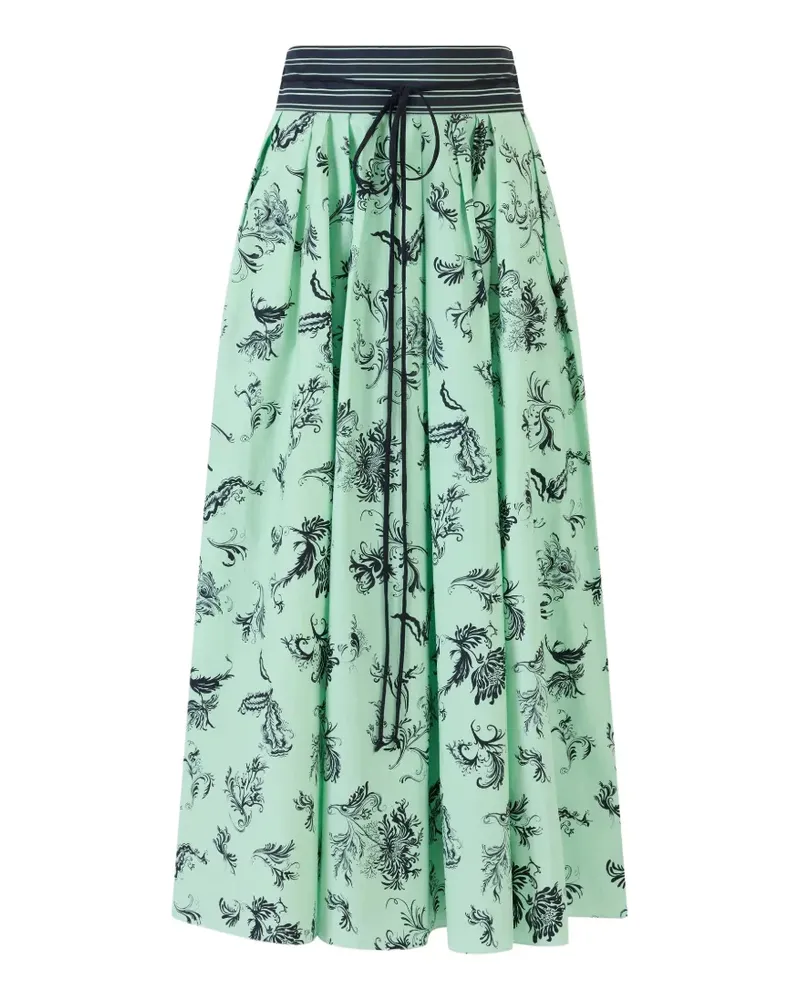 Rosie Assoulin tie pleated floral skirt - Grün Grün