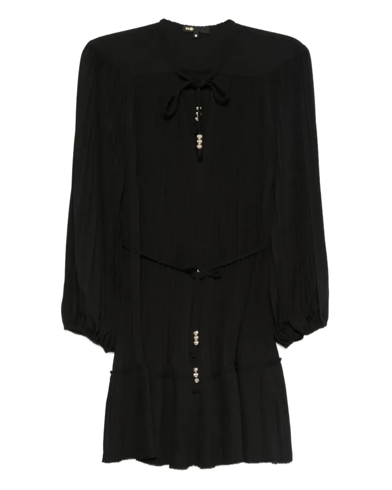 Maje Kleid mit Falten - Schwarz Schwarz