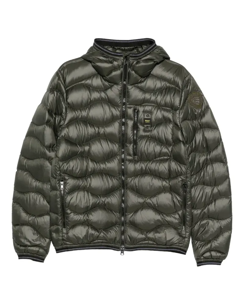 Blauer Gesteppte Jacke - Grün Grün