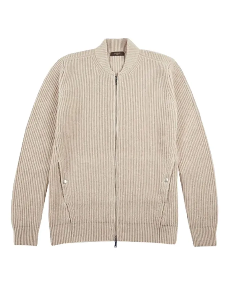 Zanone Gerippter Cardigan mit Reißverschluss - Nude Nude