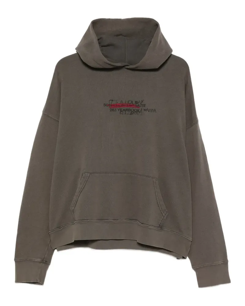 Song For The Mute Hoodie mit Logo-Stickerei - Braun Braun
