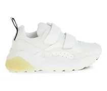 vegan leather sneakers with touch-strap closure and chunky sole - Weiß