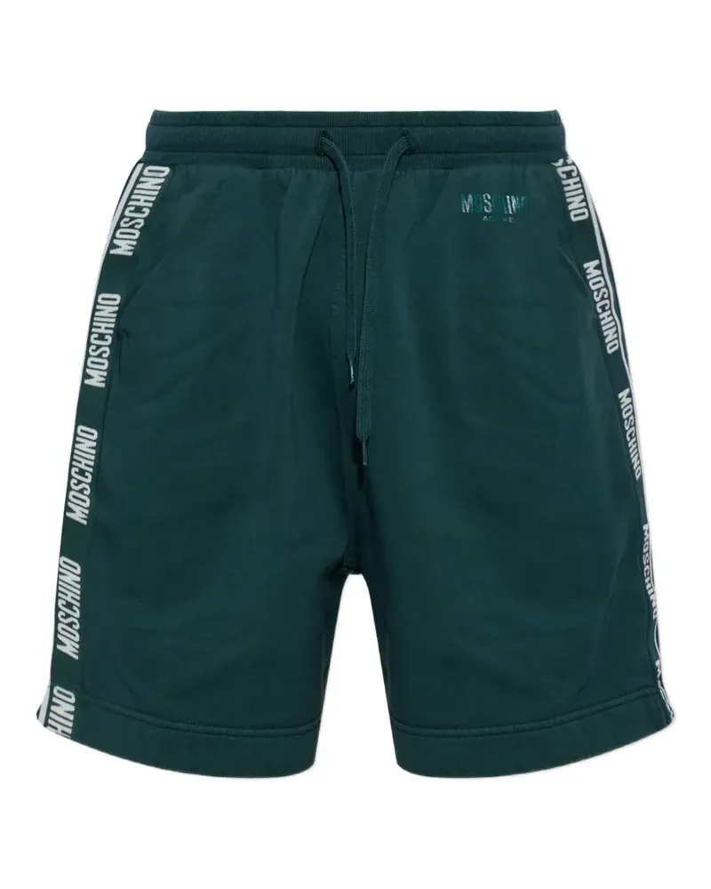 Moschino logo-tape track shorts - Grün Grün