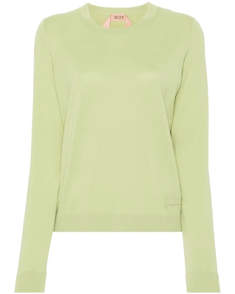 N° 21 Pullover mit Logo-Applikation - Grün Grün