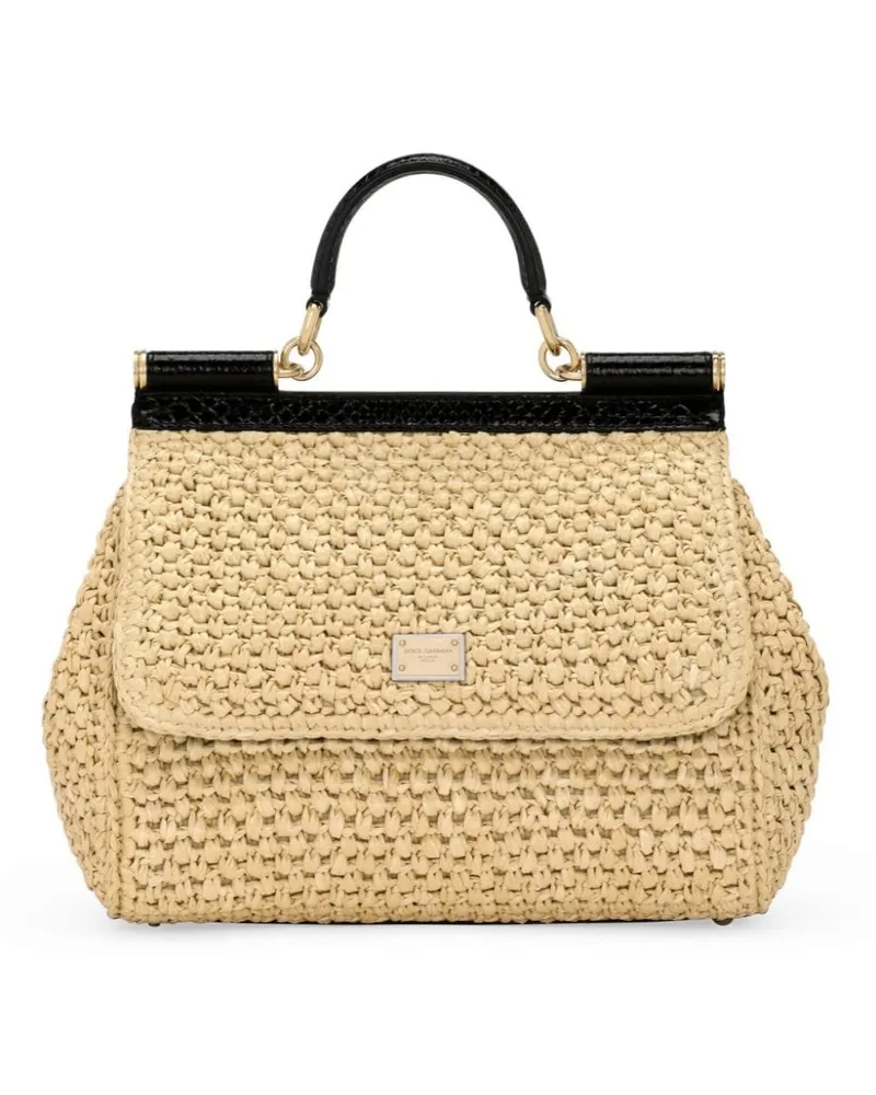 Dolce & Gabbana Große Sicily Handtasche - Nude Nude