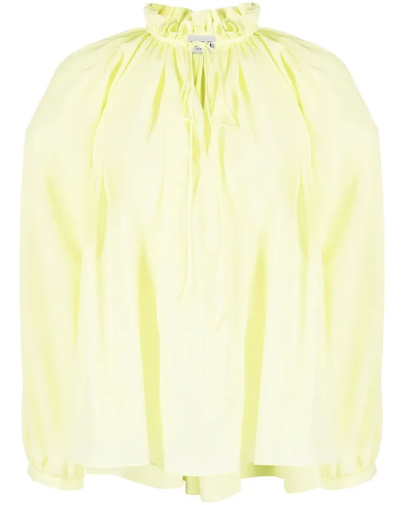 Lanvin Seidenbluse mit Faltenkragen - Grün Grün