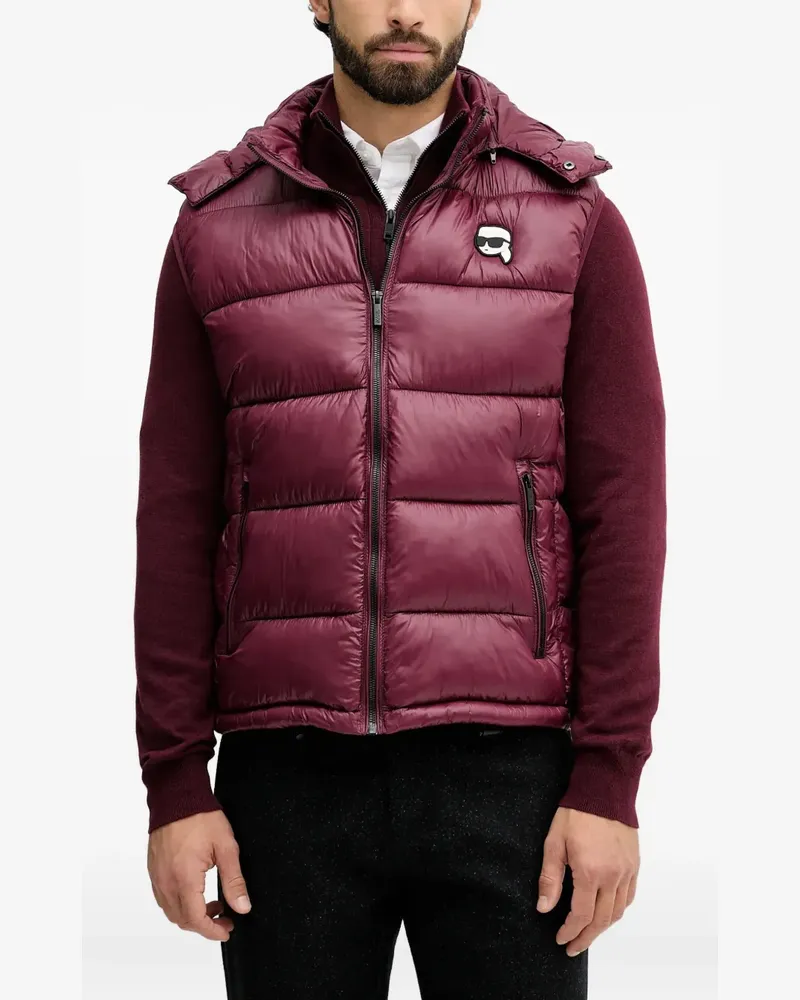 Karl Lagerfeld Gefütterte Kapuzenweste - Rot Rot