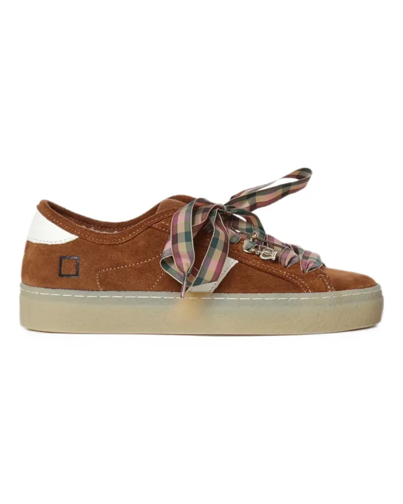 D.A.T.E. Sneakers aus Wildleder mit karierter Spitze - Braun Braun