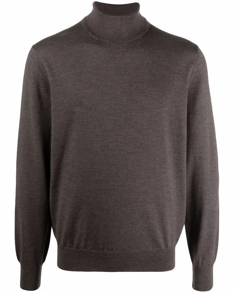 D4.0 Gestrickter Rollkragenpullover - Braun Braun