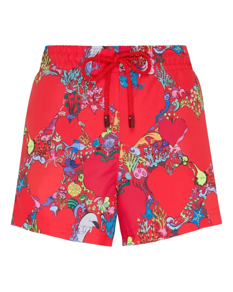 Vilebrequin Amor Mini-Badeshorts mit grafischem Print - Rot Rot