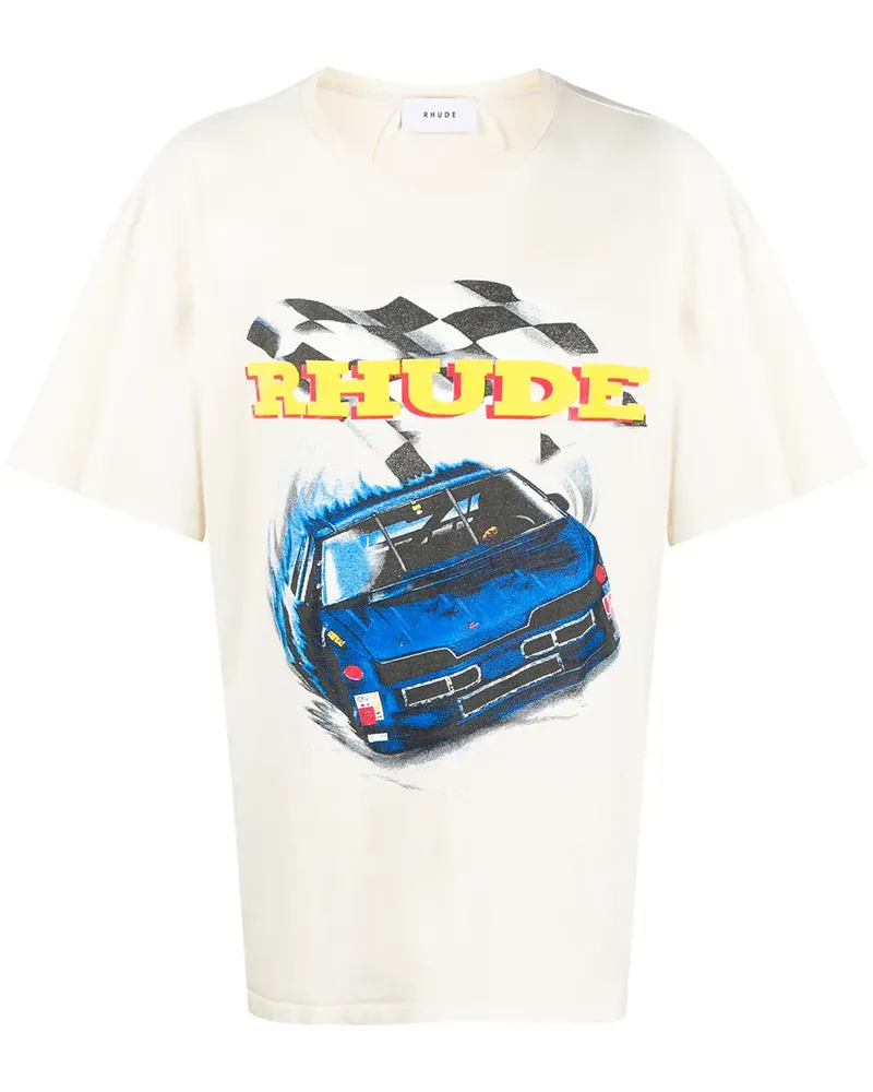 RHUDE T-Shirt mit Logo-Print - Nude Nude
