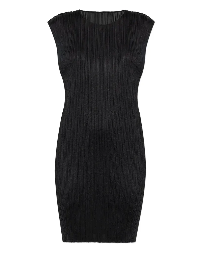 Issey Miyake Plissiertes Minikleid - Schwarz Schwarz