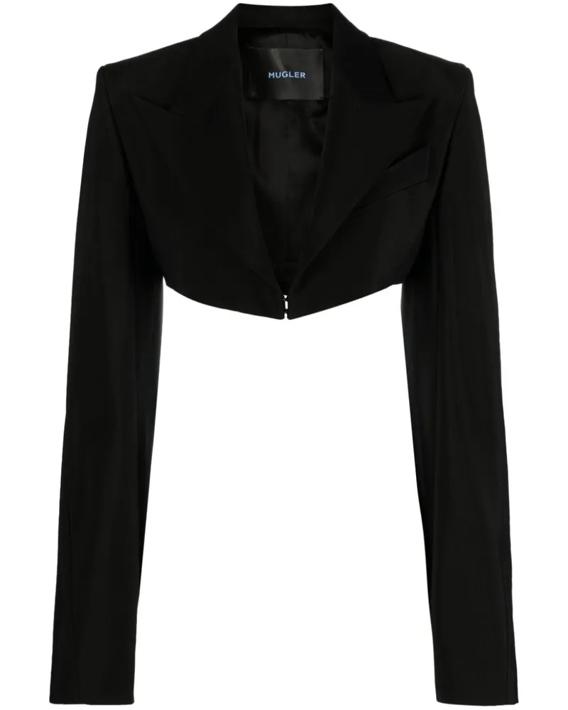 Thierry Mugler Klassische Cropped-Jacke Schwarz