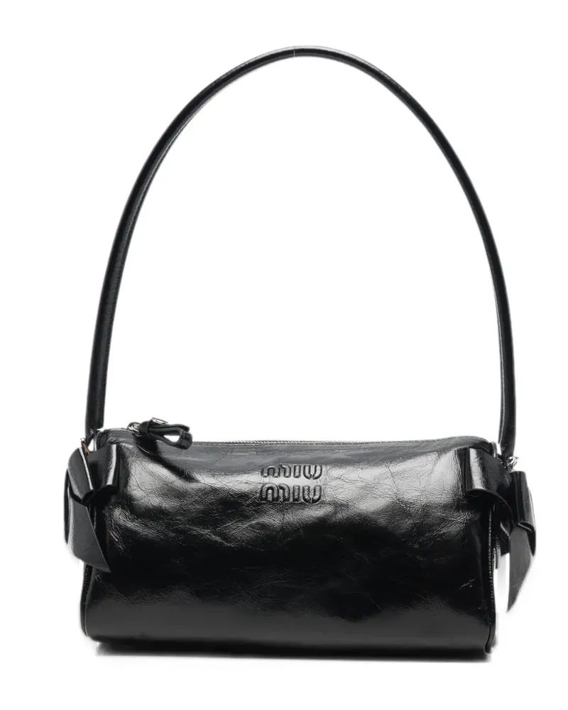 Miu Miu logo-embossed leather tote bag - Schwarz Schwarz