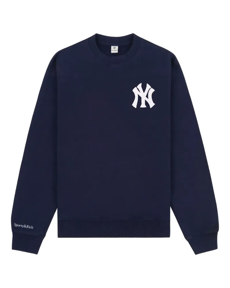 SPORTY & RICH Sweatshirt mit Logo-Stickerei - Blau Blau