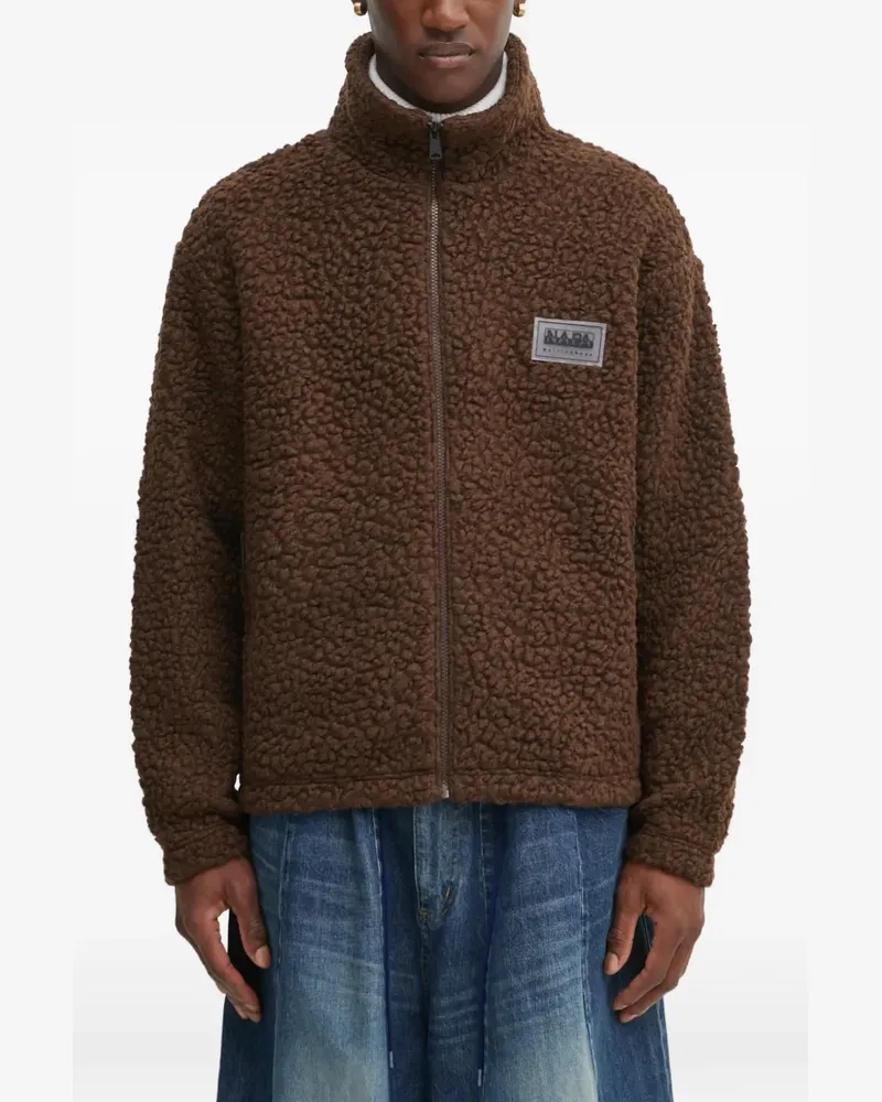 Napapijri x Martine Rose zip-up high-neck sweatshirt - Braun Braun