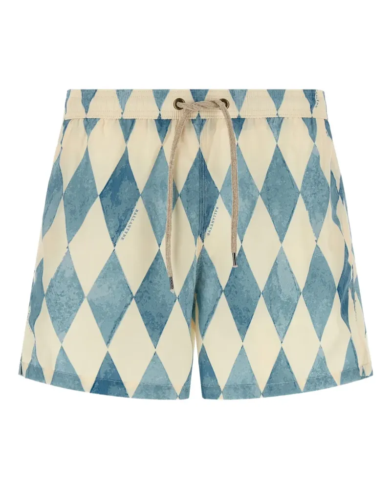 Ballantyne diamond-print drawstring swim shorts - Blau Blau