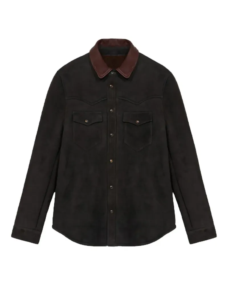Fortela leather shirt - Schwarz Schwarz