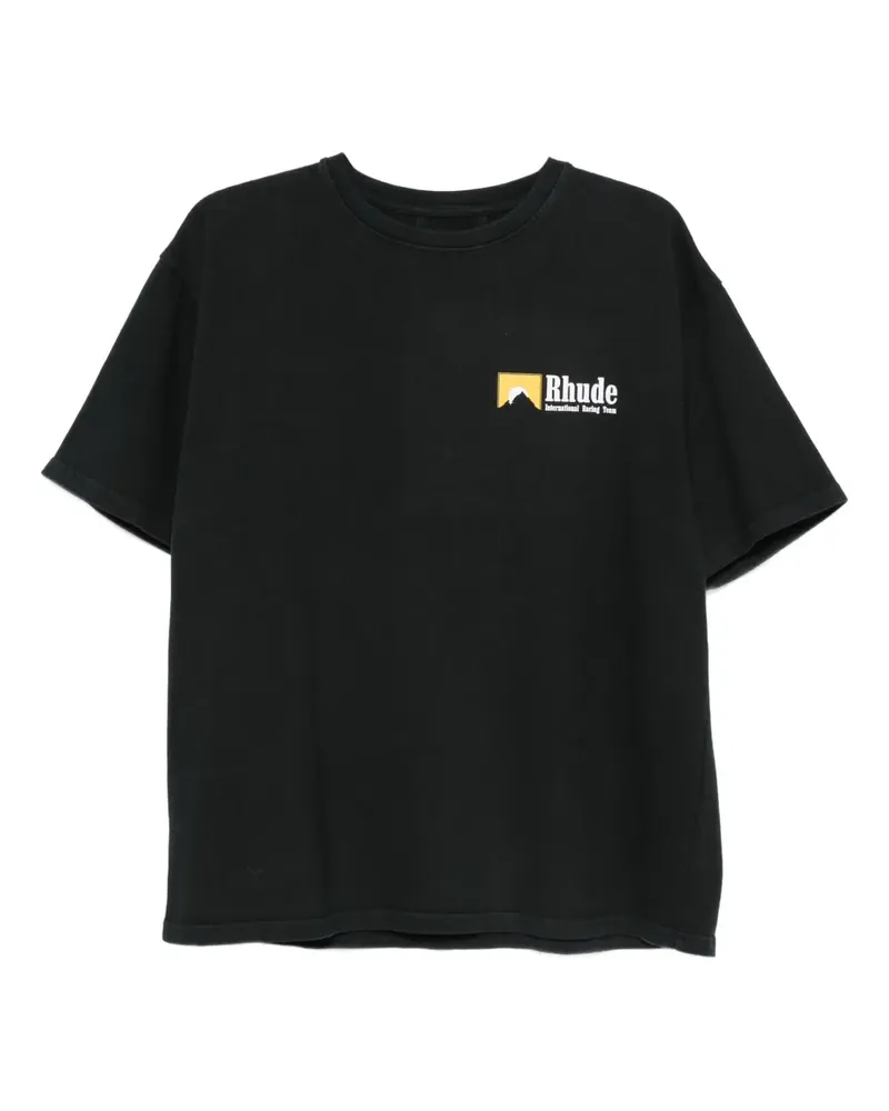 RHUDE T-Shirt mit Logo-Print - Schwarz Schwarz