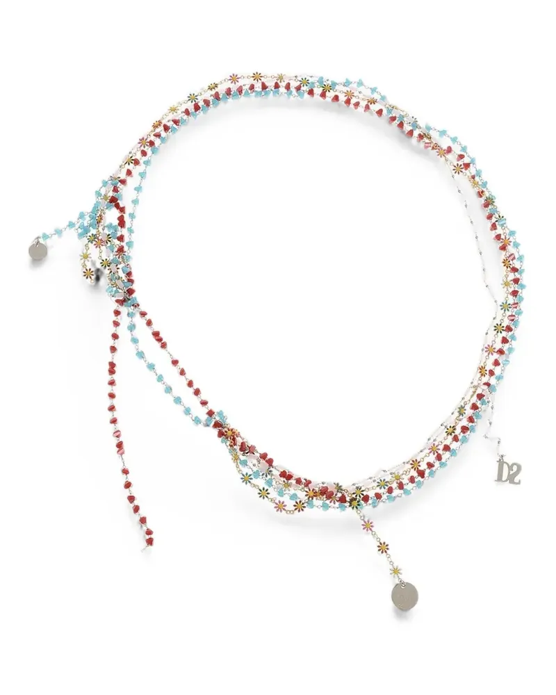 Dsquared2 logo beaded necklace - Silber Silber
