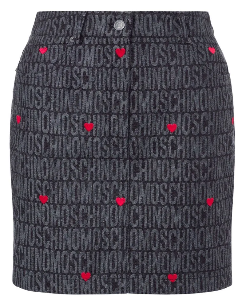 Moschino Jacquard-Rock mit Logo - Schwarz Schwarz