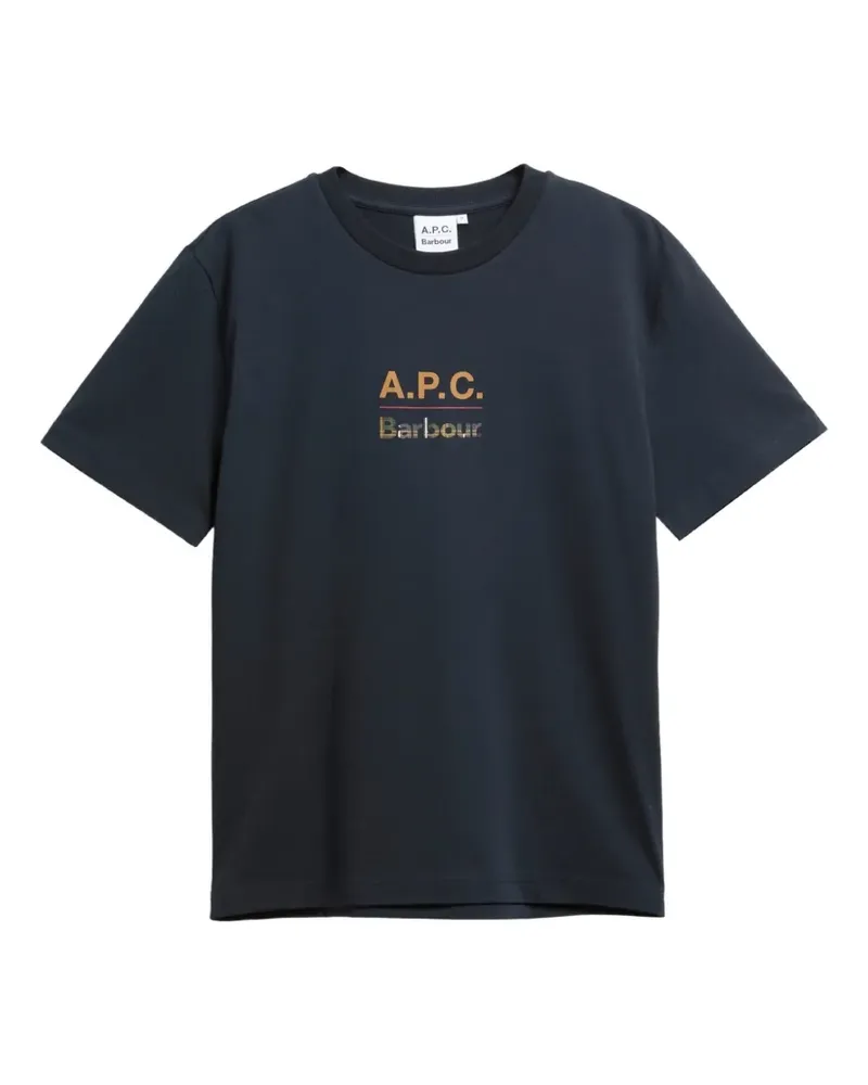 Barbour x A.P.C T-Shirt mit Logo-Print - Blau Blau