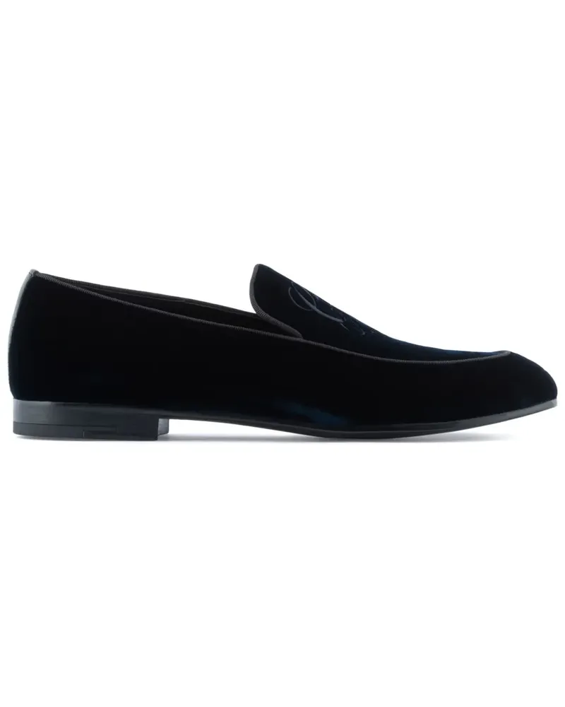 Giorgio Armani Loafer in Samtoptik - Blau Blau