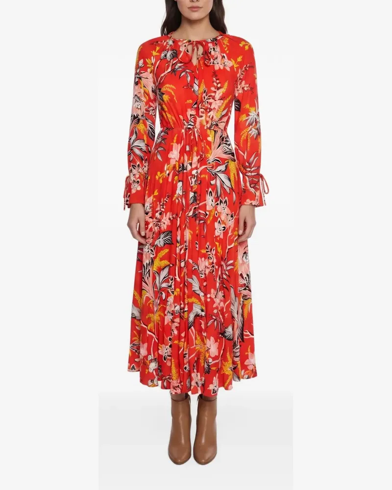 Diane von Furstenberg Maxikleid mit Blumenprint - Rot Rot
