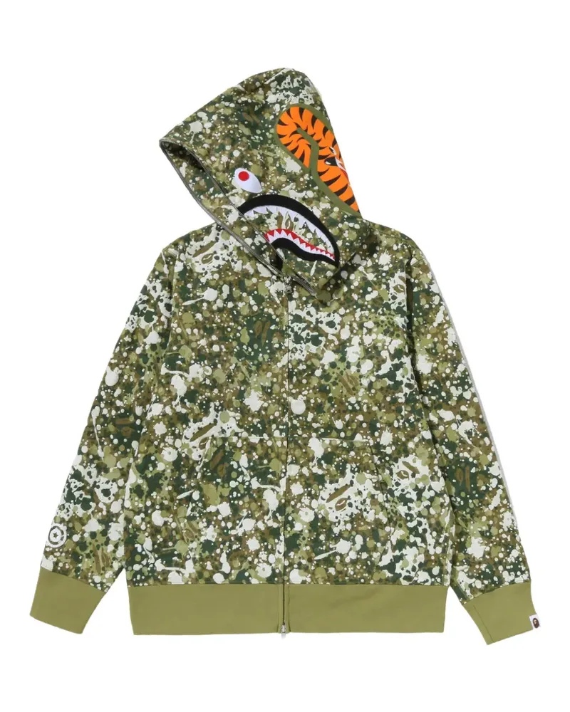 BAPE Split Camo Shark Kapuzenjacke - Grün Grün