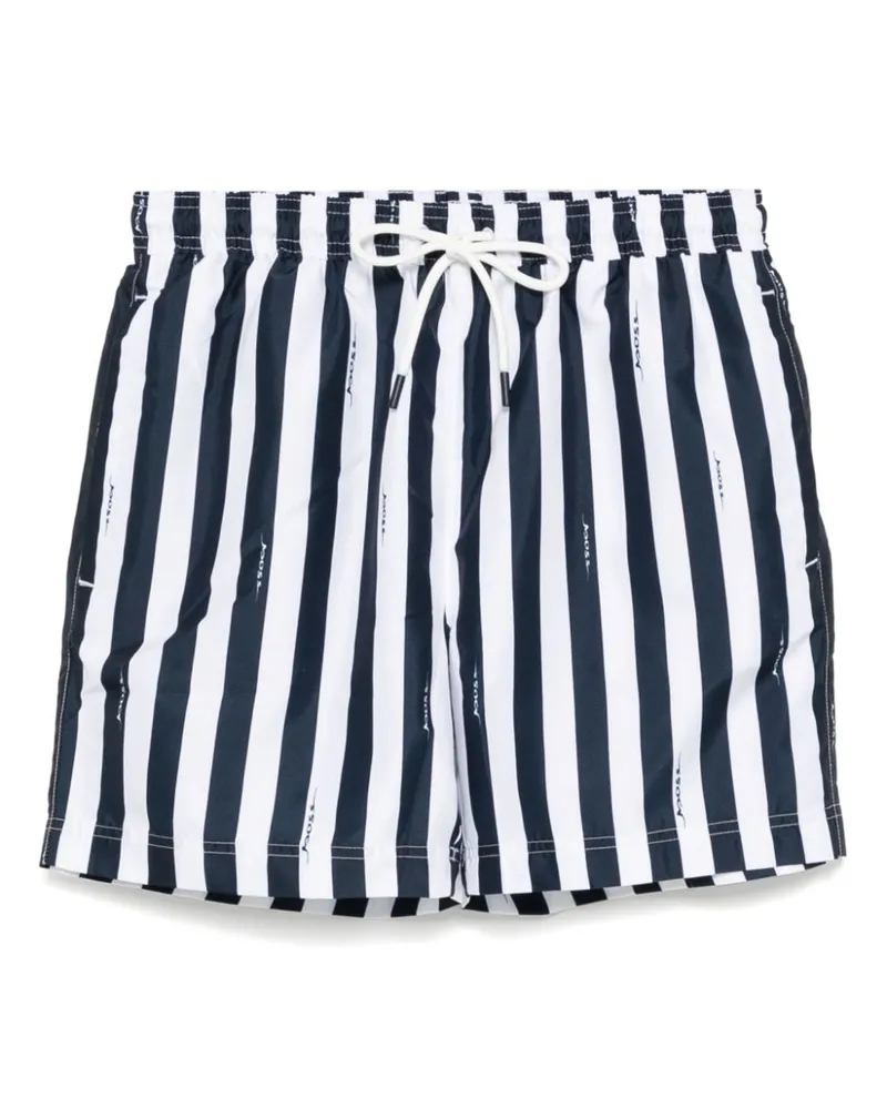 HUGO BOSS Gestreifte Badeshorts - Blau Blau