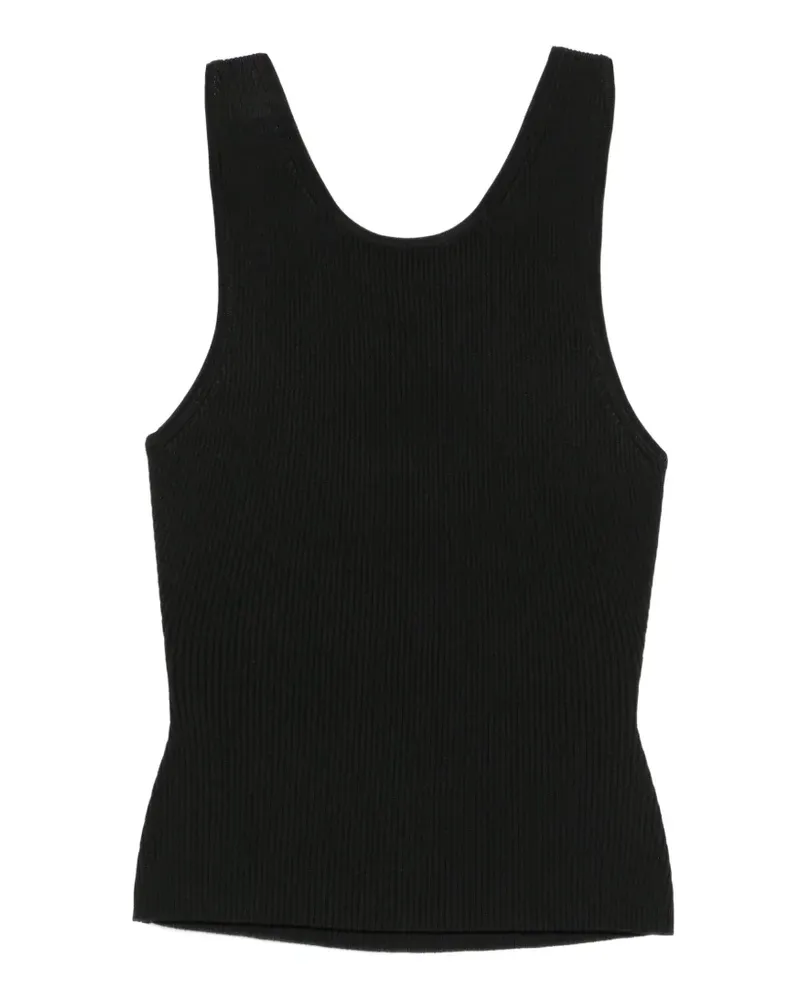 Sessùn Lygia ribbed top - Schwarz Schwarz