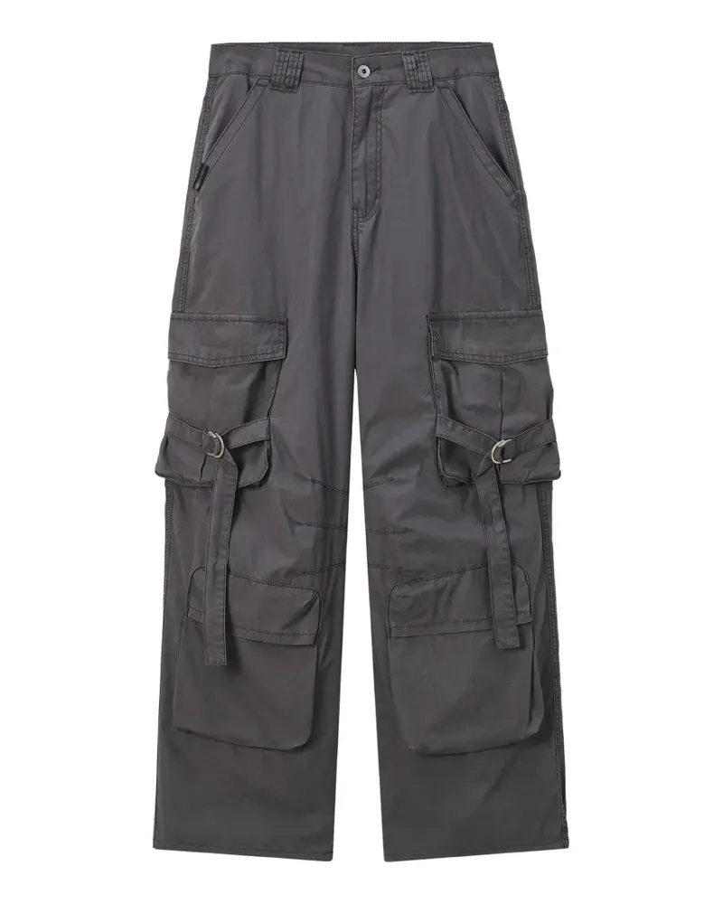 Musium Div. buckle-detail cotton trousers - Grau Grau