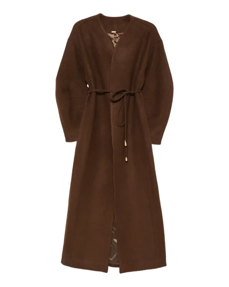 Cult Gaia Brunella belted wrap coat - Braun Braun