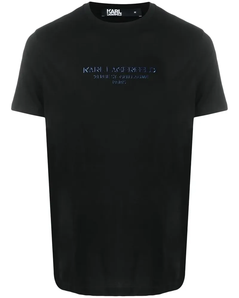 Karl Lagerfeld T-Shirt mit Logo-Prägung - Schwarz Schwarz
