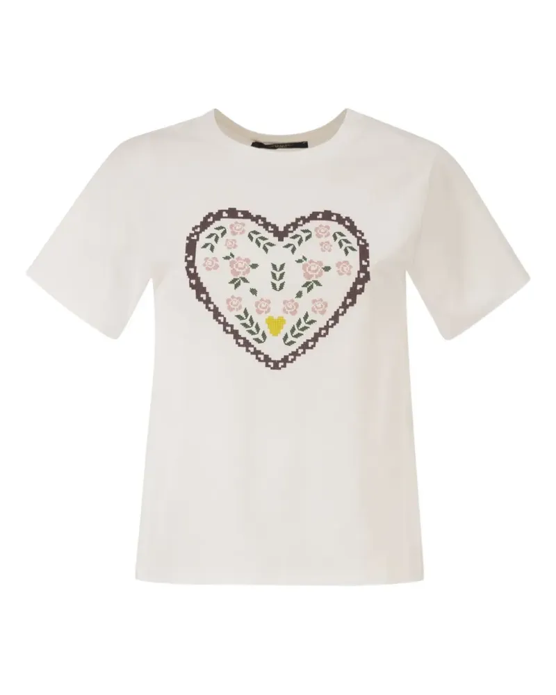 Max Mara Wkdtenue T-Shirt mit Print - Weiß Weiß