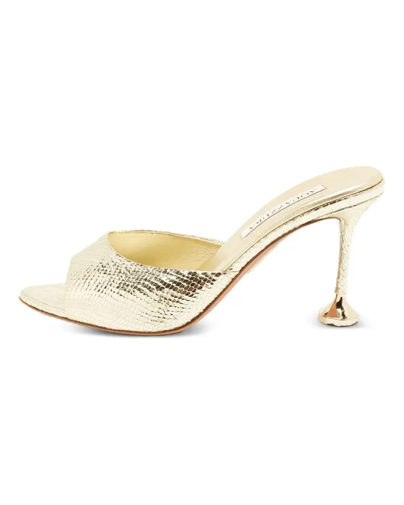 Aquazzura Bisous Sandalen mit Schlangen-Effekt - Gold Gold