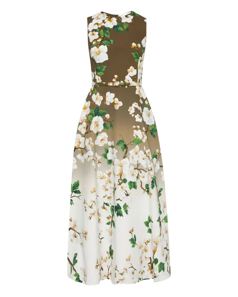 Oscar de la Renta Kleid mit Print - Weiß Weiß