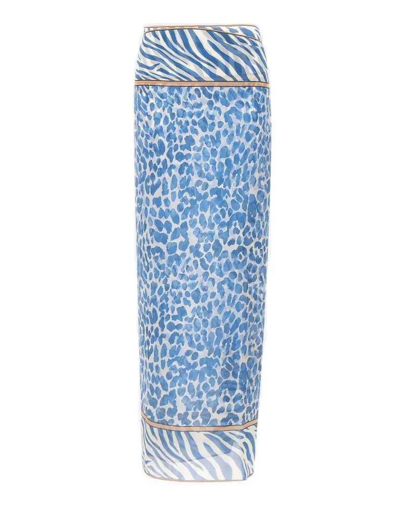 MC2 Saint Barth Blue Safari-print Thaiti maxi skirt - Blau Blau