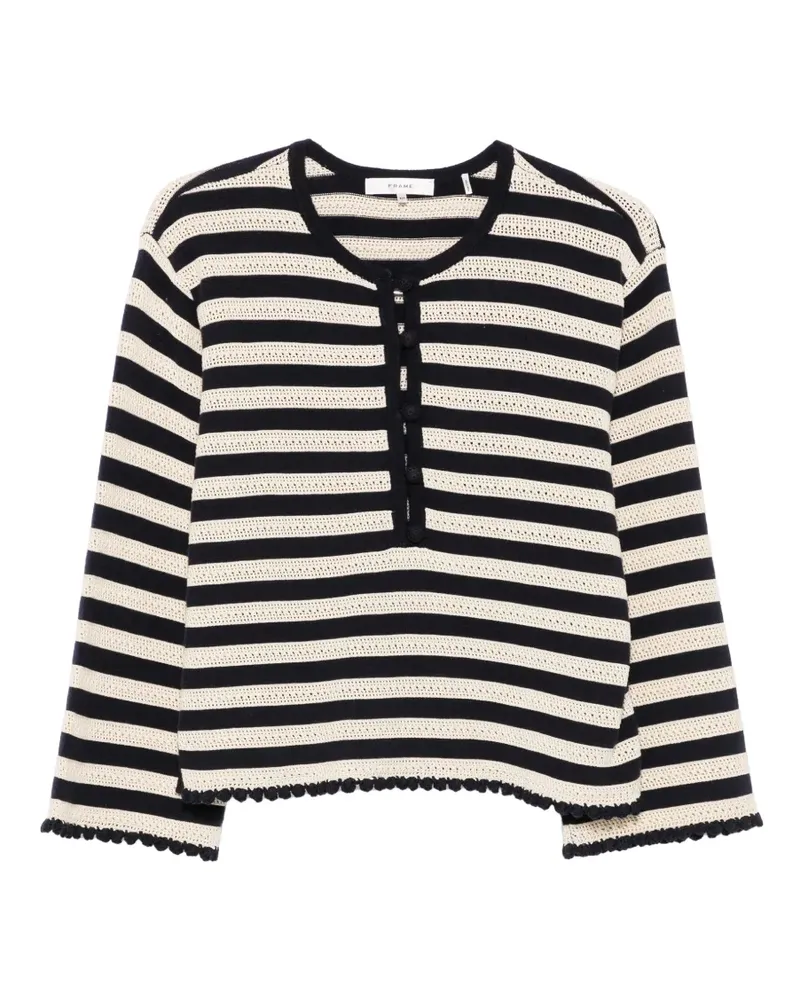 Frame Denim striped pointelle-knit sweater - Blau Blau