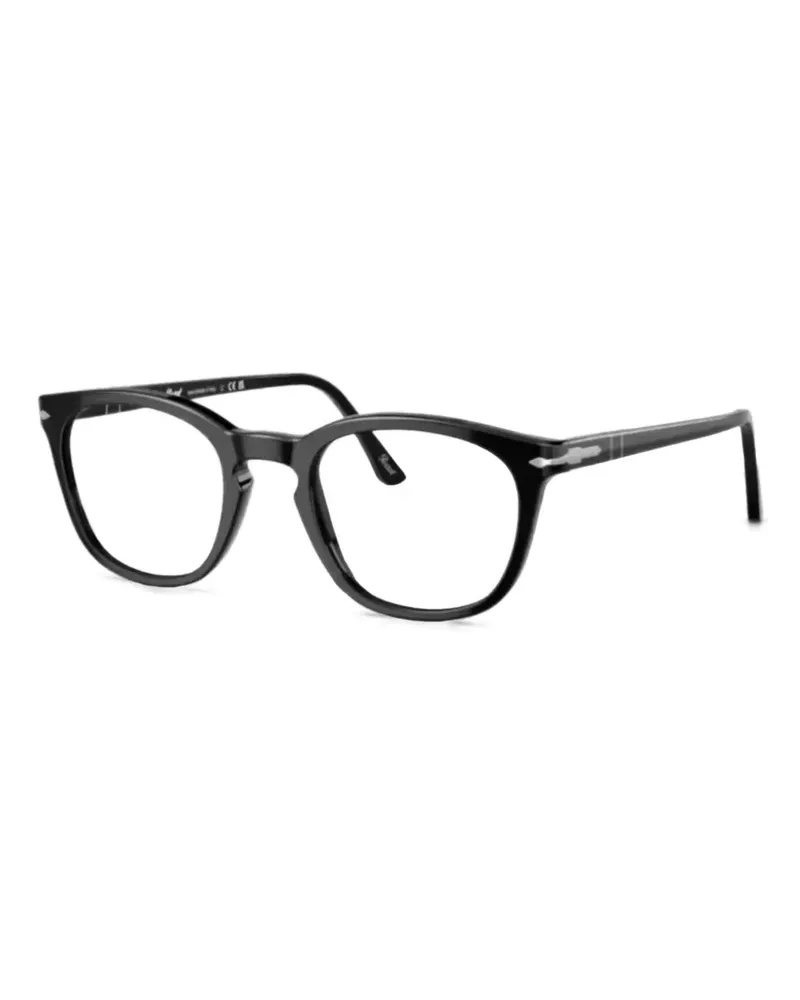Persol Brille mit rundem Gestell - Schwarz Schwarz