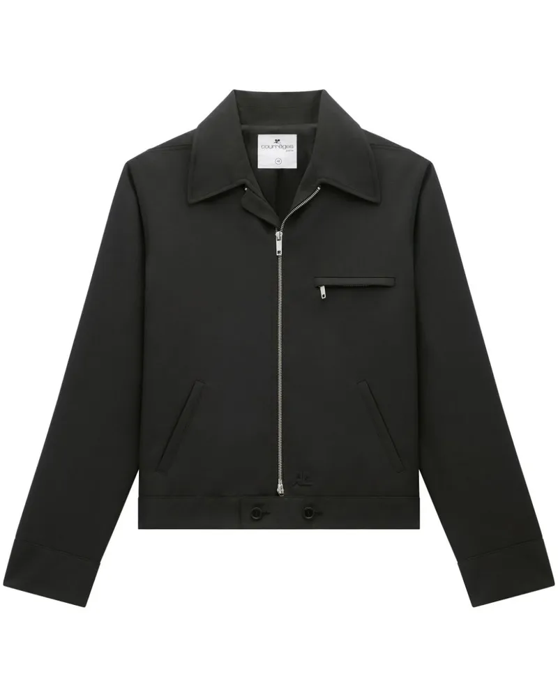 Courrèges Hemdjacke mit Reißverschluss - Schwarz Schwarz
